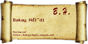 Bakay Hédi névjegykártya